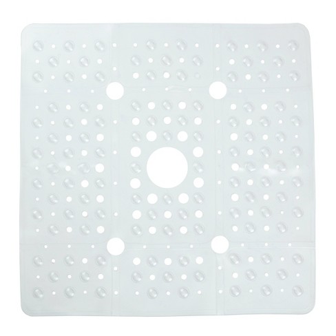 SlipX Solutions 27 inch x 27 inch Extra Large Square Shower Mat, Gray