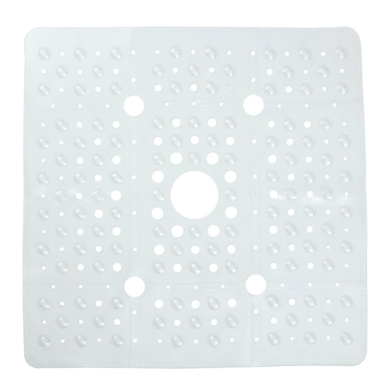 XL Non-Slip Square Shower Mat with Center Drain Hole - Slipx Solutions, 1 of 6