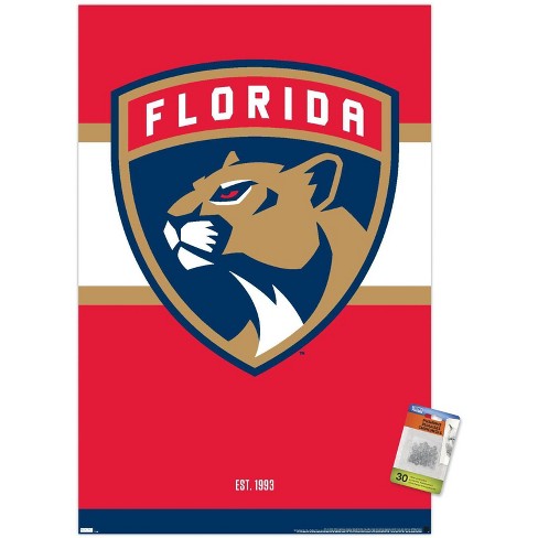 Trends International Nhl Florida Panthers - Logo 21 Unframed Wall Poster  Print Clear Push Pins Bundle 22.375 X 34 : Target