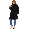 Agnes Orinda Women's Plus Size Peter Pan Collar Single Breasted with Pockets Long Winter Pea Coats - 3 of 4