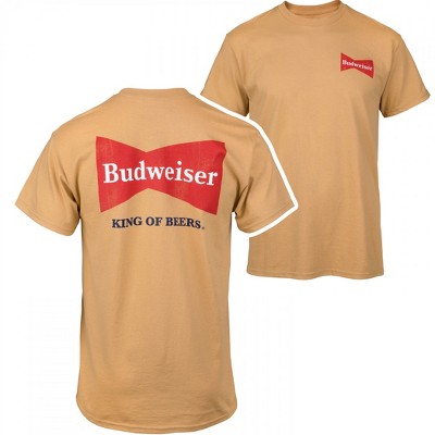 Mens Budweiser King of Beers Retro Logo Front and Back Print T-Shirt