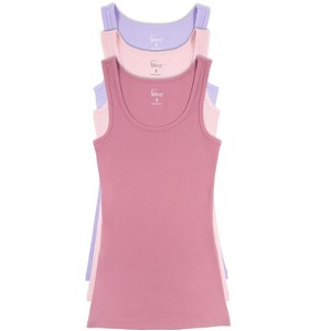 Felina Womens Cotton Ribbed Tank Top 3-Pack - 1 of 3