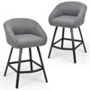 Sapphtopaz Modern Bar Stools Set of 2 with Mid-Back & Armrest Upholstered Counter Height Stools with Metal Legs & Footrest for Kitchen Island - 4 of 4