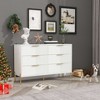 ORRD 9-Drawer White Dresser with Gold Pulls & Metal Feet – Modern Storage Cabinet for Hallway, Entryway & Living Room - 2 of 4