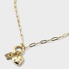 14K Gold Dipped Cubic Zirconia Puffy Heart Charm Initial Necklace - A New Day™ Gold - 4 of 4