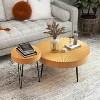 Yukimo 2-Set Wooden Coffee Table with Metal Legs and Adjustable Foot Pads, Durable Pine Wood Top, Rustproof Frame, Easy Assembly - 4 of 4