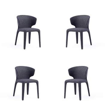 Set of 4 Conrad Modern Woven Tweed Dining Chairs - Manhattan Comfort