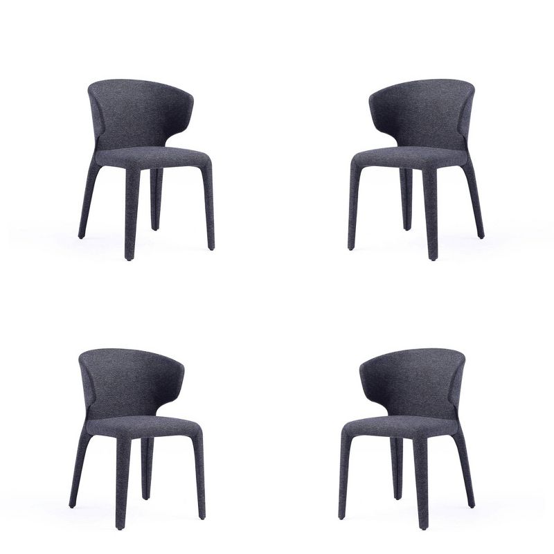 Set of 4 Conrad Modern Woven Tweed Dining Chairs - Manhattan Comfort, 1 of 12