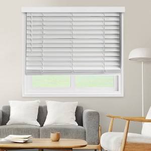 Chicology Light Filtering Faux Wood Curtain Blind Basic White - 1 of 4