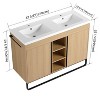 GDFStudio Winslow Modern Freestanding Bathroom Vanity with Resin Double Sink - 3 of 4
