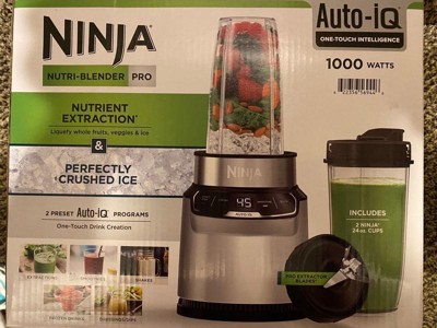 Ninja BN401 Nutri Pro Compact Personal Blender, Auto-iQ Technology,  1100-Peak-Watts, for Frozen Drinks, Smoothies, Sauces & More, with (2)  24-oz.