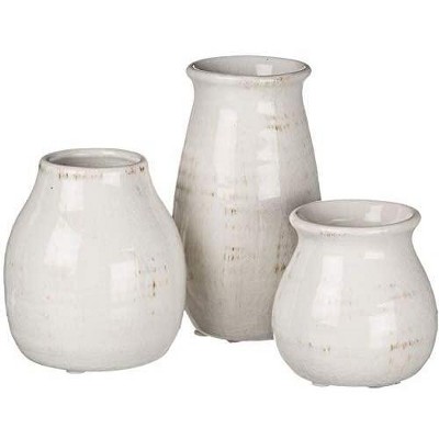 Sullivans Set of 3 Petite Ceramic Vases 3"H  4.5"H & 5.5"H