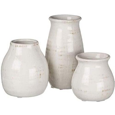 12 Distressed Ceramic Vase Natural Cream - Hearth & Hand™ with Magnolia