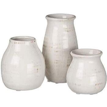 Sullivans Set of 3 Petite Ceramic Vases 3"H, 4.5"H & 5.5"H