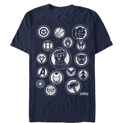 Men's Marvel Avengers: Avengers: Infinity War Character Badges T-shirt ...