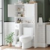 Over The Toilet Storage Cabinet, Bathroom Above Toilet Cabinet Organizer Paper Holder & Adjustable Shelves, Space Saving Toilet Rack - 4 of 4