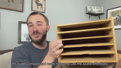 Natural Bamboo 5-Tier Paper Letter Tray Organizer