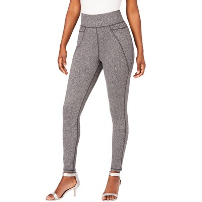 Roaman's Women's Plus Size Essential Stretch Yoga Pant, 26/28 - Heather  Charcoal : Target