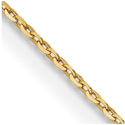 Black Bow Jewelry 1.5mm 18K Yellow Gold Diamond Cut Solid Cable Chain Necklace