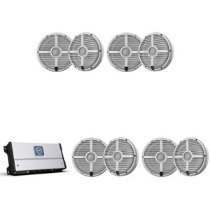 Wet Sounds HTM-8 - HTM Series 1200 Watt Full-Range Class-D 85x8 Watts RMS @4 OHM With 4 pairs Wet Sounds RECON 6 XW-W Recon Series 6.5" 60-Watt RMS... - 1 of 4