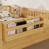 APRILSOUL78.50"Full Montessori Floor Bed Frame with High Rails, Wood Kids Floor Beds with Light and Storage Shelf - 4 of 4