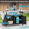 SUGIFT 54.5" Outdoor Kitchen Island with Stainless Steel Tabletop, BBQ Grill Prep Cart with Storage Cabinet - 2 of 4