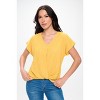 WEST K Women's Leah V Neck Short Dolman Sleeve Front Knob Blouse - 3 of 4