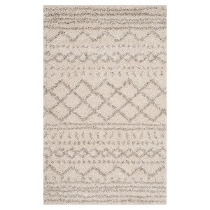 Ivory/Beige Solid Loomed Accent Rug - (3