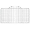 vidaXL Gabion Basket 6 Pcs - Galvanized Iron Outdoor Garden Barrier - Arched, Sound Insulating, 78.7" x 11.8" x 39.4"/47.2" - Silver - 4 of 4
