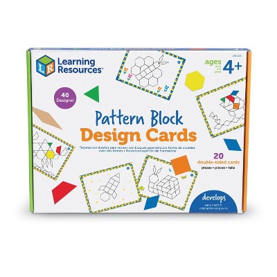 Learning Resources Pattern Block Design Cards Color Recognition Stem Toy Ages 4plus: Plastic Teaching Aid for Kindergarten