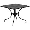 Flash Furniture Oia Commercial Grade 35.5" Square Black Indoor-Outdoor Steel Patio Table Set with 4 Square Back Chairs - 3 of 4