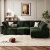 106" L-Shaped Modular Sectional Sofa with Sleeper, Chaise & Charging Station, Convertible Cloud Couch for Living Room, Green Velvet - 3 of 4
