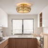 PAKOKULA Modern 18.3 in. 3-Light Gold Drum Semi-Flush Mount Ceiling Light With Irregular Crystal Shade - 4 of 4