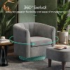 Swivel Accent Chair with Ottoman, Velvet Barrel Chair for Living Room - 4 of 4