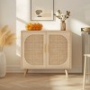 KTMBDW Storage Cabinet with Natural Rattan Doors, Rattan Buffet Cabinet, Sideboard for Living Room, Hallway, Dining Room, Entryway - 2 of 4