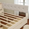 Mshliw Full Size Platform Bed with Upholstered Headboard, Storage Shelves, 2 Drawers, USB Ports and Charging Station, Solid Wood Frame - 4 of 4