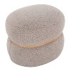 Sapphtopaz Modern Ottoman with Natural Wood Accent Boucle Upholstered Pouf with Foam Pad Multi-Purpose Shoe Bench for Living Room, Entryway - 2 of 4