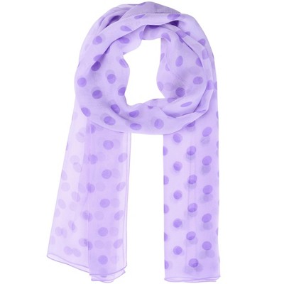 INSPIRE CHIC Women 1950s Retro Polka Dots Chiffon Lightweight Soft Sheer Long Scarves 1Pc