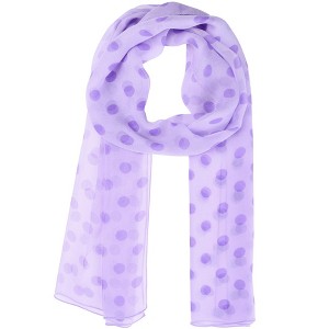 INSPIRE CHIC Women 1950s Retro Polka Dots Chiffon Lightweight Soft Sheer Long Scarves 1Pc - 1 of 4