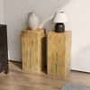 Lyngins Wood-Look Square-Column End Table, Indoor/Outdoor Side Table for Living Room, Bedroom Nightstand, MGO Patio End Table - 3 of 4