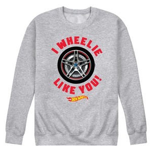 Men's - Hot Wheels - Valentine's I Wheelie Like You Graphic Fleece Sweatshirt - 1 of 4
