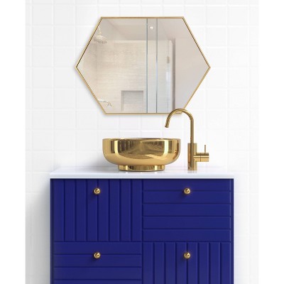 Gold Hexagon Full Length Vanity Mirror