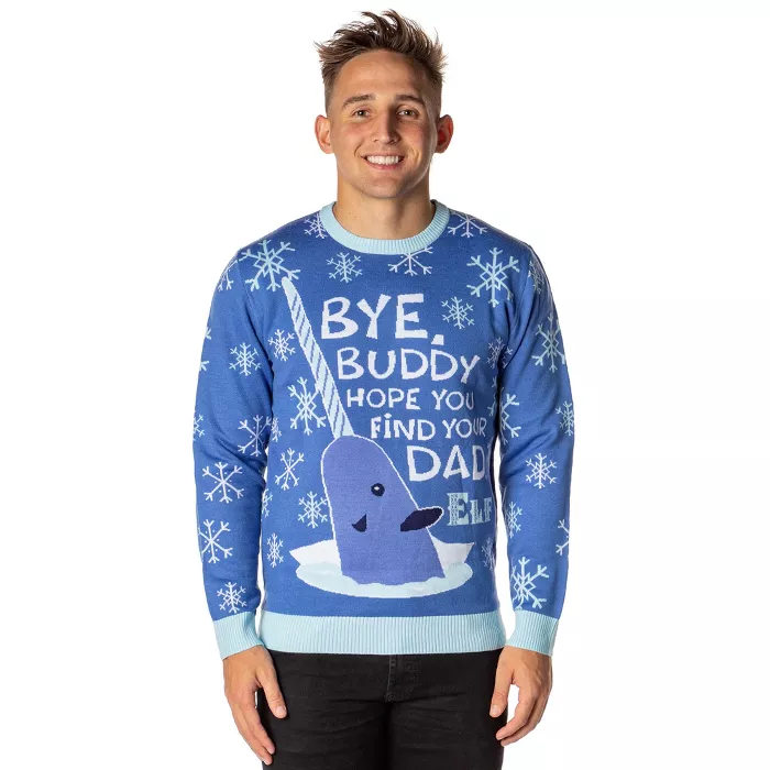 Elf The Movie Men's Mr. Narwhal Ugly Christmas Sweater Knit Pullover : Target