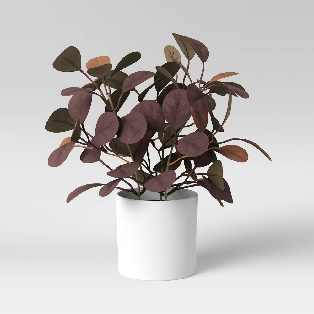 8.5" x 7.5" Artificial Purple/Brown Leaf Plant Arrangement in Pot - Threshold
