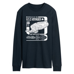 Men's - Star Trek - Voyager Schematic Long Sleeve Graphic T-Shirt - 1 of 4