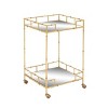 Contemporary Square Bar Cart with 2 Mirrored Trays Gold - Olivia & May: No Assembly, Fixed Shelves, Indoor Use - 3 of 3