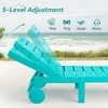 Patio Chaise Lounge Chair Outdoor, HDPS Material, Outdoor Pool Lounge Chairs with 5-Position Backrest, with Wheels for Outside, Poolside, Beach - 4 of 4