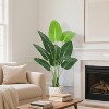 Artificial Tree Bird of Paradise Artificial Plant with 8 Trunks Fake Tree - Faux Plants Fake Banana Tree Plant with Pot for Home Decor - 3 of 4