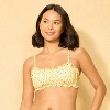 Women's Ruffle Edge Shirred Bralette Bikini Top - Wild Fable™ Yellow/Blue Floral - 3 of 4