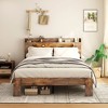 NicBex Full/Queen/King Vintage Bed Frame with 2-Tier Storage & LED Headboard,Modern Platform Bed for Bedroom,No Box Spring Needed - 2 of 4